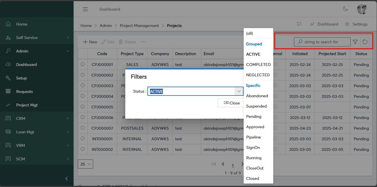 Filter Project status