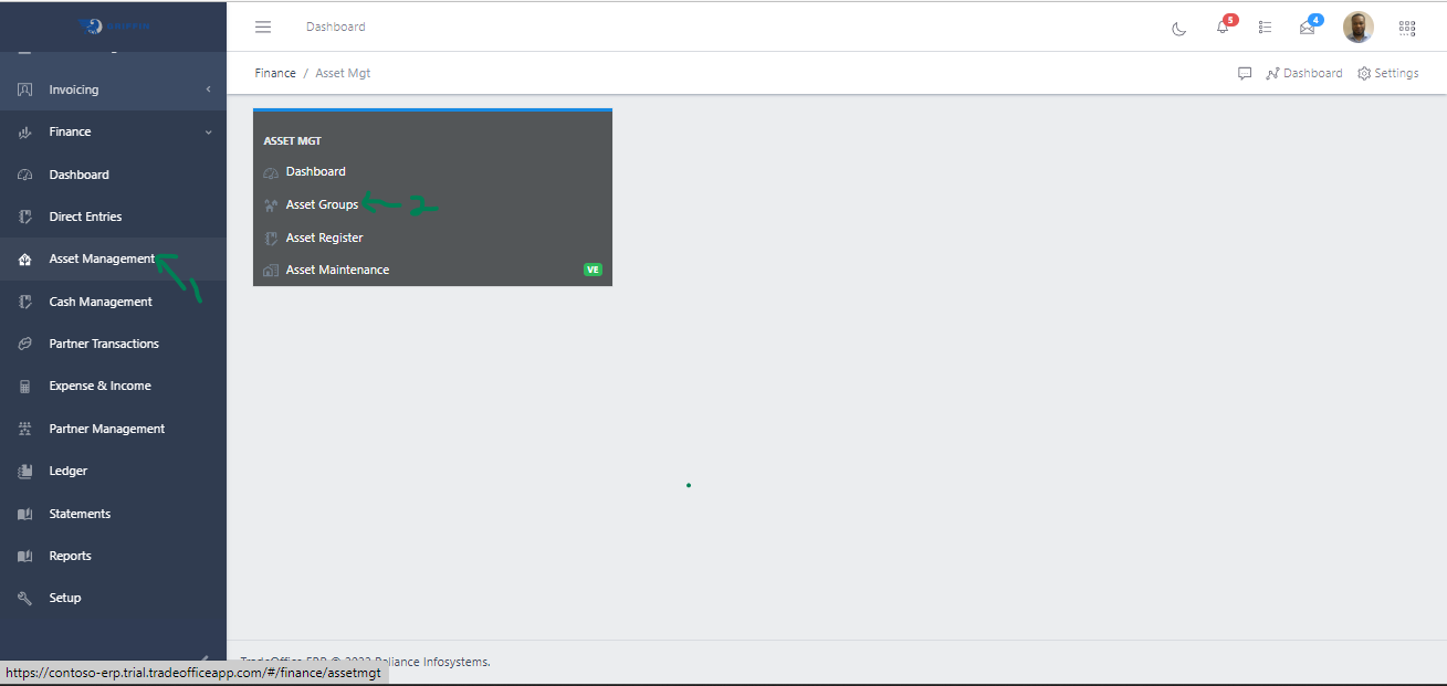 Navigating to Asset Groups