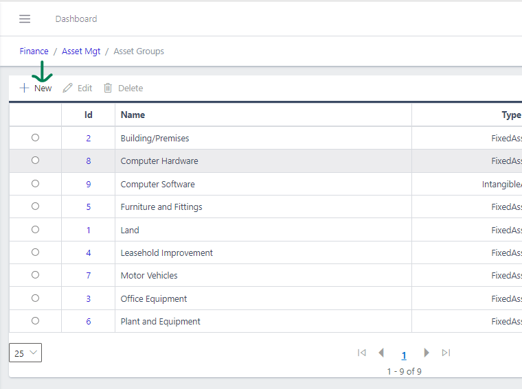 Creating an Asset Group