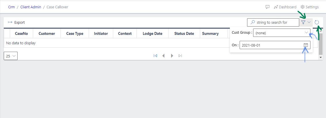 Fig 1 Searching Case Call Over