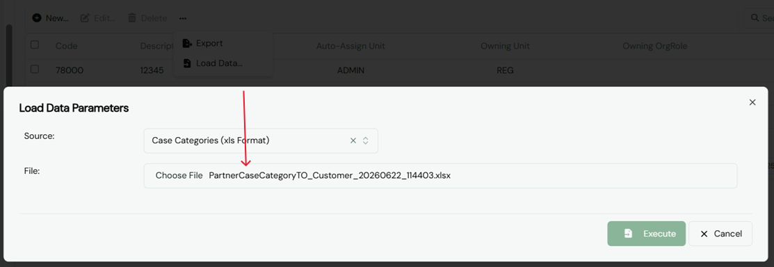 case category export button and download view