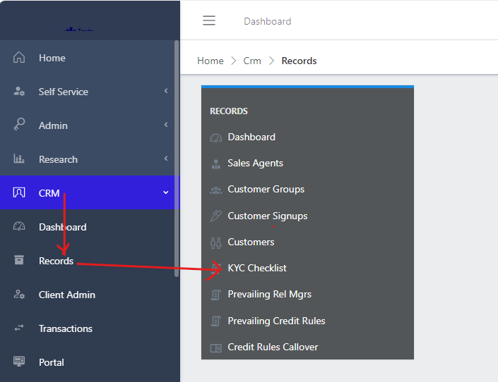 Kyc checklist Navigation