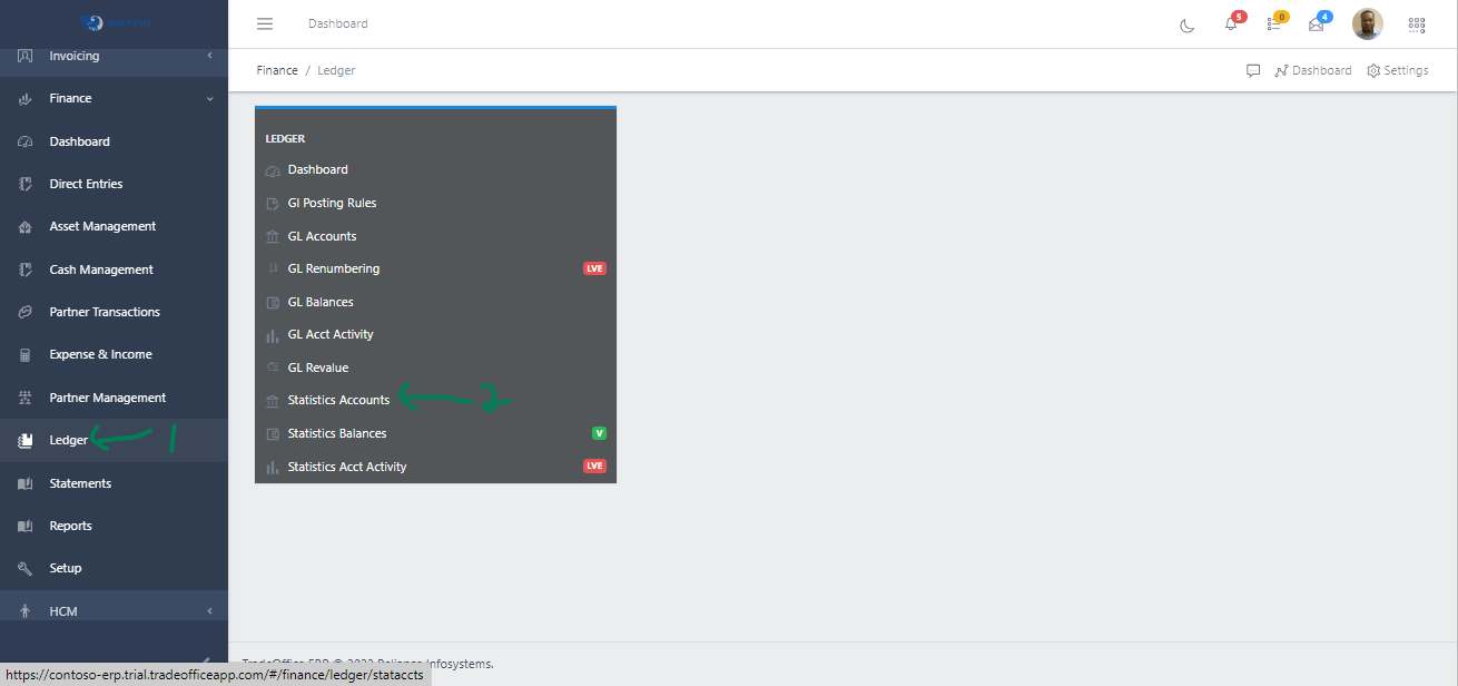 Image showing Statistics Account Navigation view