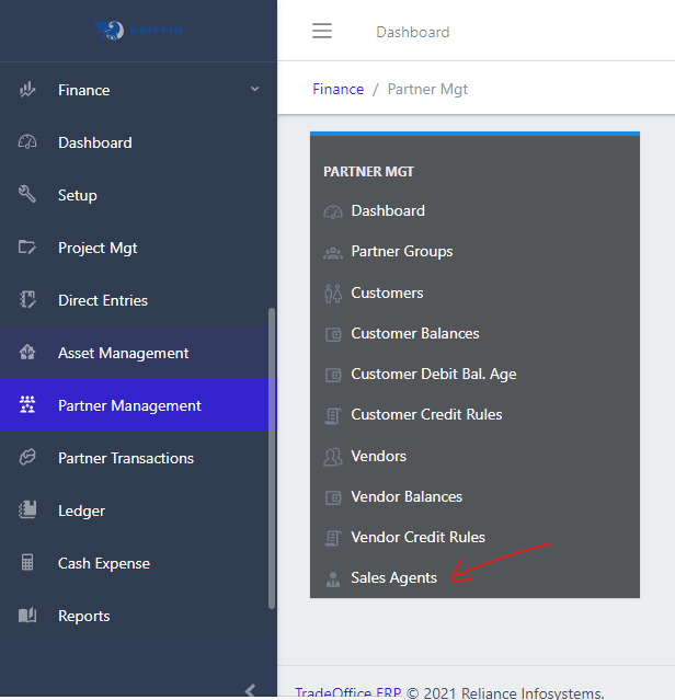image showing sales agents navigation