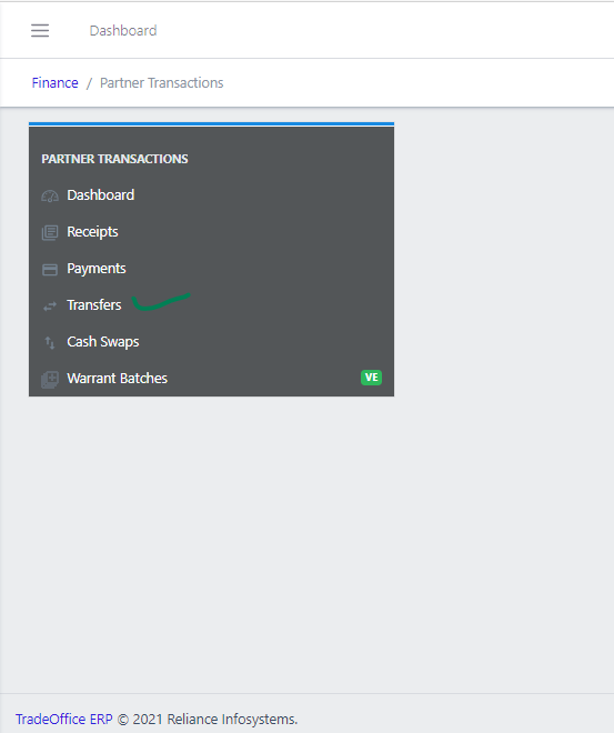 Fig 1 Navigating to transfer