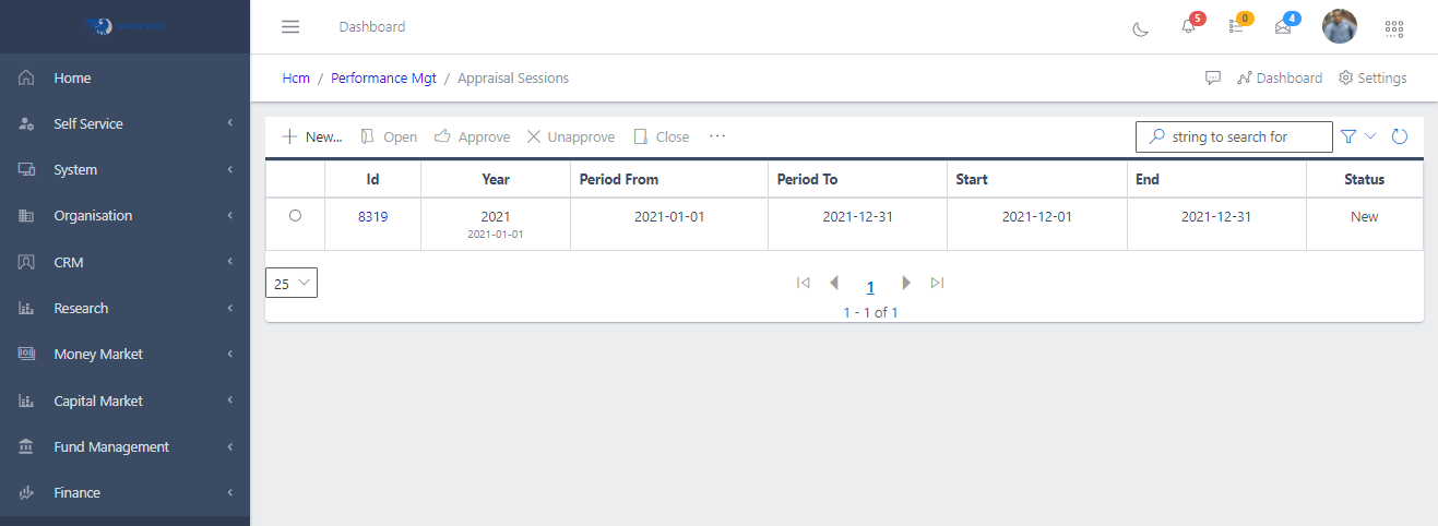 Fig 1. Showing the appraisal session in TradeOffice