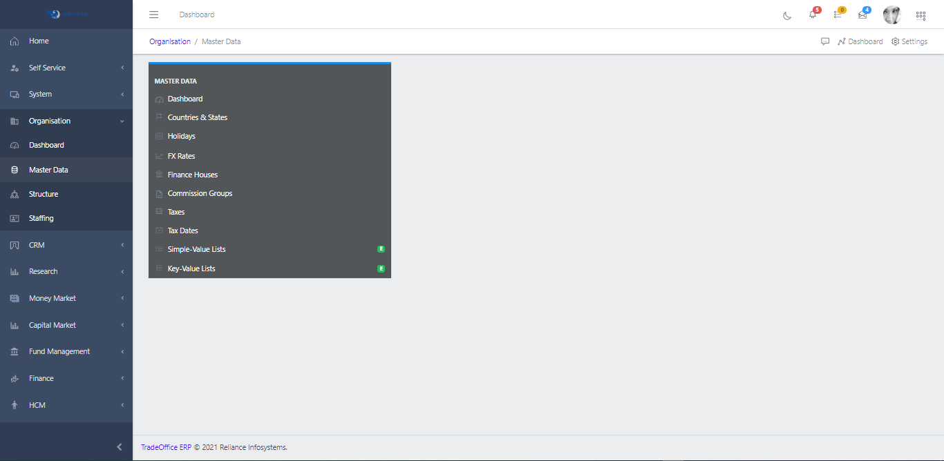 Master Data Dashboard