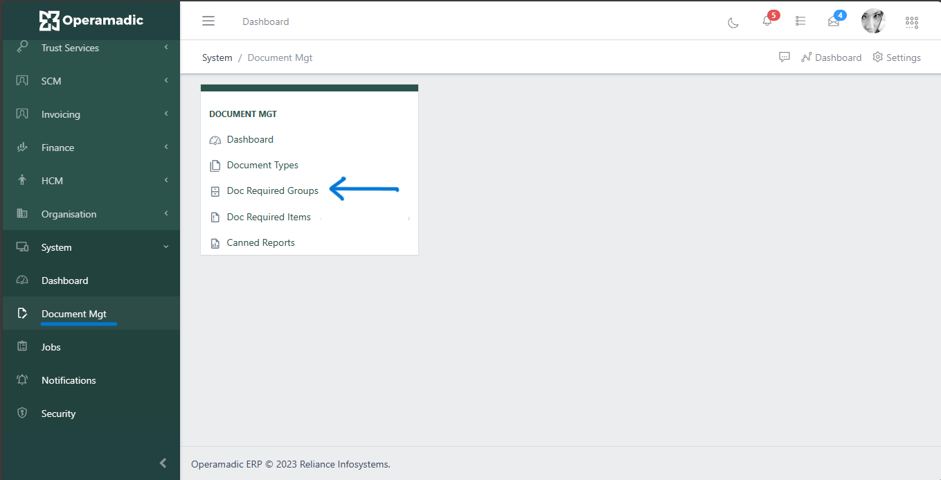 Document Requirement Groups