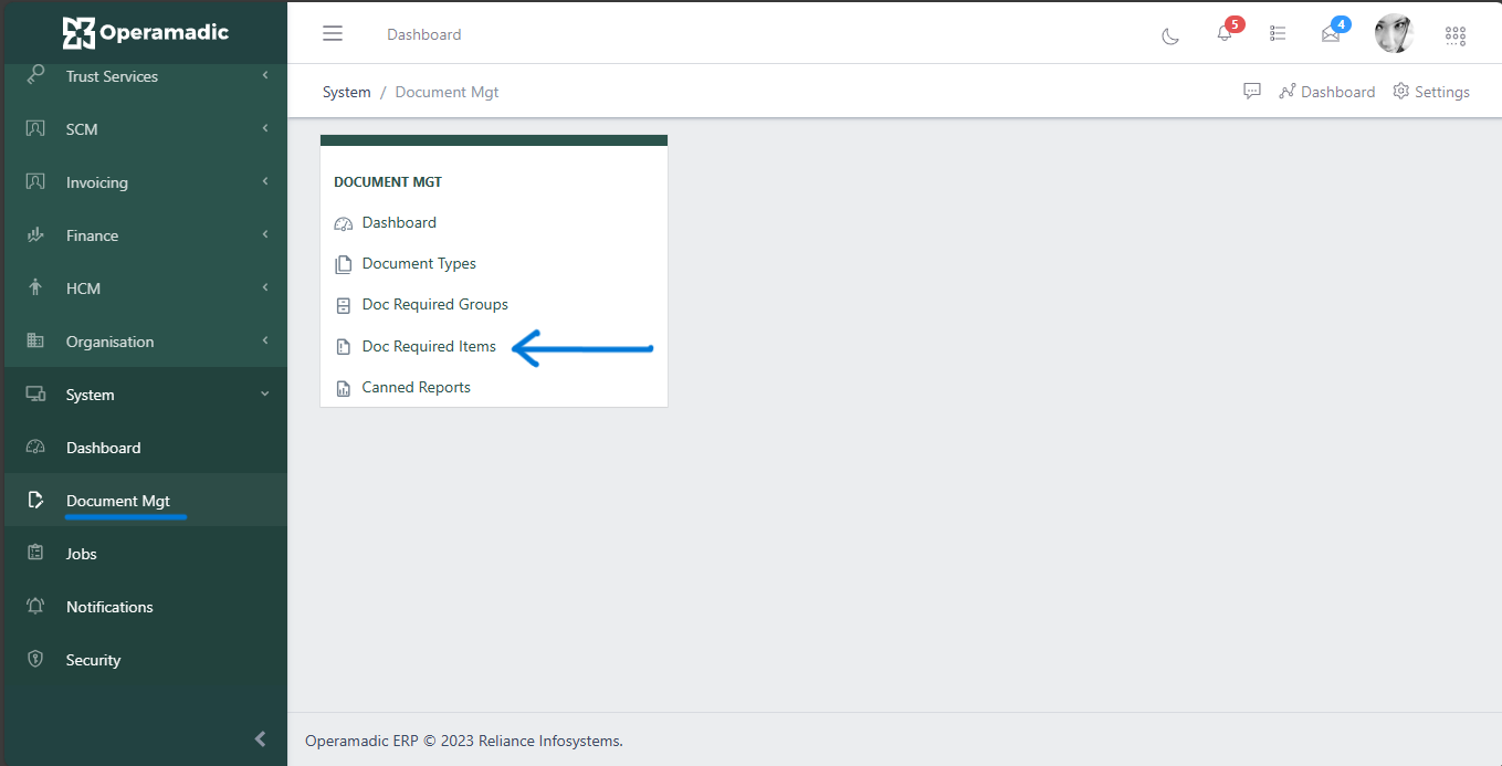 Document Requirement Groups