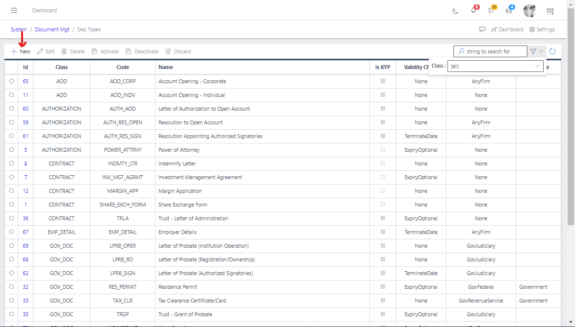 Document Types New