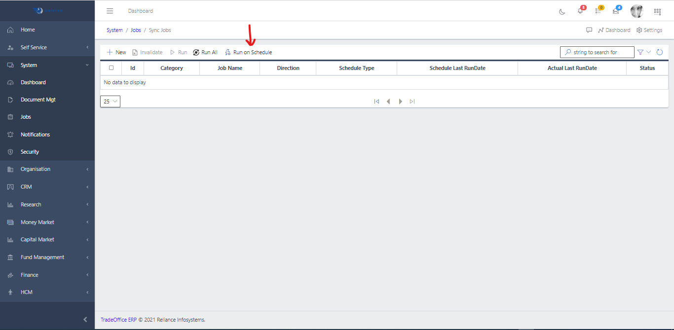 Sync Job Schedule